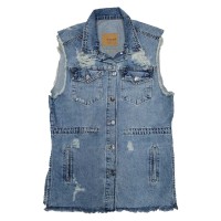 Джинсовий жилетка жіноча CRACKPOT JEANS 6274 Туреччина