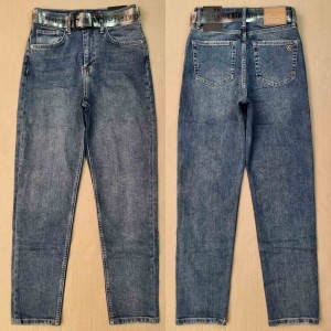 Джинси жіночі CRACPOT JEANS 1406 МОМ NEW Blue with green