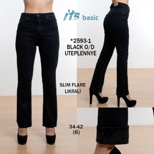 Джинси жіночі IT'S BASIC JEANS 2593-1 SLIM FLARE на байці
