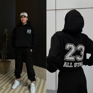 Костюм жіночий 3343 COAST MODA фліс Туреччина ЧОРНИЙ