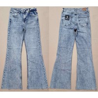 Джинси жіночі MIKALETTA JEANS 13334 ISPANYOL БЛАКИТНИЙ С ЗЕЛЕНЦЕЮ