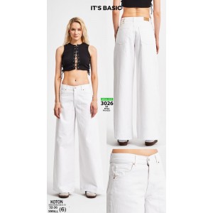 Джинси жіночі IT'S BASIC JEANS 3026 PALAZZO WHITE