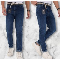 Джинсы мужские 6627 REDMAN MOM JEANS ЕВРОБАЙКА СИНИЙ