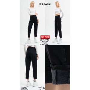 Джинсы женские IT'S BASIC JEANS 2576-4 BALON ЧЕРНЫЙ на байке