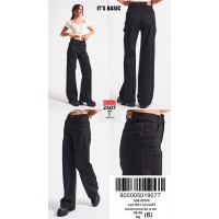 Джинси жіночі IT'S BASIC JEANS 2507 Wide Leg ЧОРНИЙ