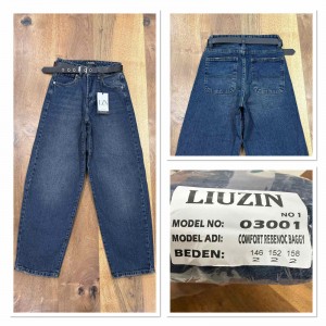 Джинси жіночі підліткові  LIUZIN JEANS 03001-1 BAGGY