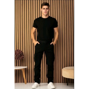 Джинсы мужские ITENO JEANS 8982 Cargo НА ФЛИСЕ ЧЕРНЫЙ