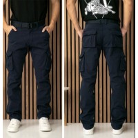 Джинси чоловічі ITENO JEANS 8982 Cargo НА ФЛИСЕ ТЕМНО-СИНІЙ