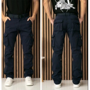 Джинсы мужские ITENO JEANS 8982 Cargo НА ФЛИСЕ ТЕМНО-СИНИЙ