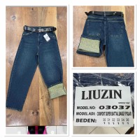 Джинси жіночі LIUZIN JEANS 03037 BAGGY НА БАЙЦІ GREEN