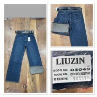 Джинси жіночі LIUZIN JEANS 03049-3 WIDE LEG НА БАЙЦІ 