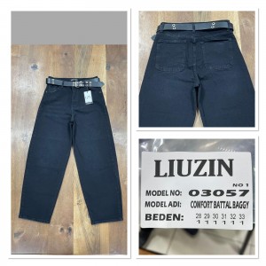 Джинси жіночі LIUZIN JEANS 03057-1 BAGGY ЧОРНИЙ