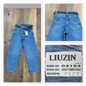 Джинсы женские подростковые LIUZIN JEANS 03154-1 BAGGY