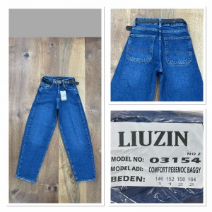 Джинсы женские подростковые LIUZIN JEANS 03154-2 BAGGY