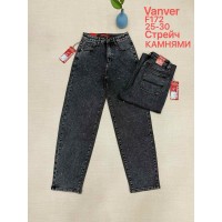 Джинси жіночі VANVER JEANS 172 BAGGY З КАМІННЯМ