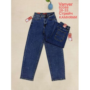 Джинси жіночі VANVER JEANS 2088 BAGGY З КАМІННЯМ