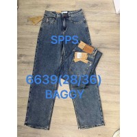 Джинсы мужские SPP'S DENIM JEANS 6639 BAGGY С ЗЕЛЕНЦОЙ
