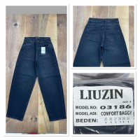 Джинсы женские LIUZIN JEANS 03186-2 BAGGY ЧЕРНЫЙ