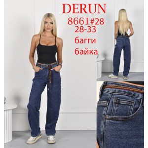 Джинсы женские DERUN JEANS 8661 BAGGY НА БАЙКЕ