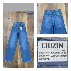 Джинсы женские LIUZIN JEANS 02573-1 ТРУБЫ СИНИЙ