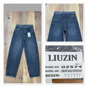 Джинсы женские LIUZIN JEANS 02574-1 BAGGY ГРАФИТ